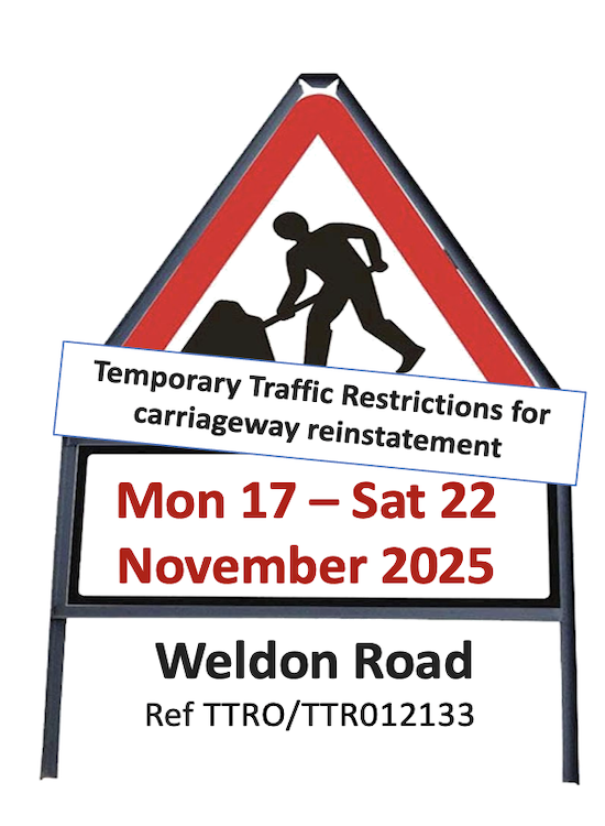 Image of temporary road works sign